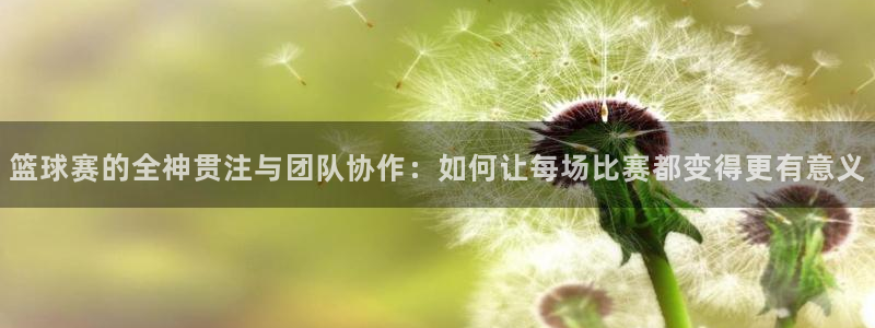 意昂2平台注册:篮球赛的全神贯注与团队协作:如何让每场比赛都